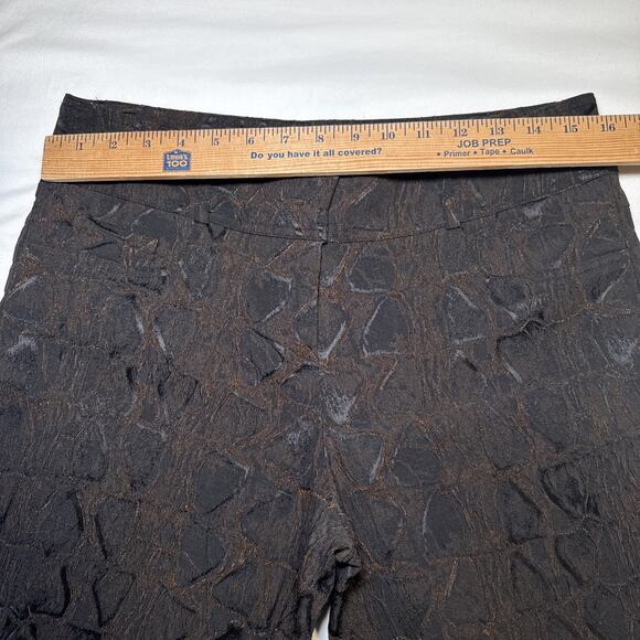 VTG Cache Luxe Pants 10 Trousers Animal Print Black Brown Embossed Wide Leg EUC - Picture 5 of 12